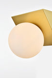 Living District Jillian 1-Light Iron & Glass Bath Sconce In Black/Frosted White