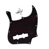 KAISH 4 String J Bass Style Pickguard Bass Pick Guard Scratch Plate for USA/Mexico Jazz J Bass Red/Black Tortoise