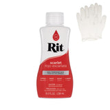 Rit Dye - Liquid Fabric Dye for Crafting, Clothing, and D cor - 8 oz. Bottle - Scarlet Red (Gloves Included)