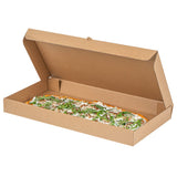 Restaurantware Eco Pie 16 x 8 x 1 Inch Flatbread Takeaway Boxes 50 Disposable Corrugated Pizza Boxes - Sturdy Kraft And Green Pa