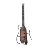 Donner HUSH X Electric Guitar Kit - Featherlight Headless Guitar, Great for Travel and Practice, Mahogany Solid Body with Easy A