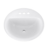 PROFLO PF194RWH PROFLO PF194R Rockaway 19 Circular Vitreous China Drop In Bathroom Sink with Overflow and 3 Faucet Holes at 4
