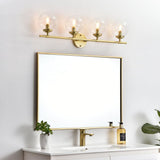 Living District Ingrid 4-Light Iron & Glass Bath Sconce In Brass And Clear