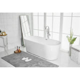 Elegant Decor Indoor Modern 71 Inch Soaking Roll Top Bathtub In Glossy White - 71X31.4X23.6