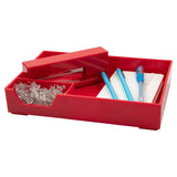 JAM Paper Stackable Half Desk Trays - Red - Office & Desk Supply Organizer Top Tray - Sold Individually