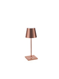 Zafferano, Poldina Pro Mini Lamp with Copper Leaf, Rechargeable Cordless Table Lamp with Touch Controls, Usable as an Indoor Lam