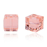 24pcs Adabele Austrian 8mm Faceted Cube Crystal Loose Beads Light Padparadscha Pink Compatible with Swarovski Crystals Preciosa