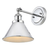 Living District Bentley 1-Light Cone Metal Bath Sconce In Chrome