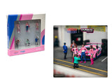 Race Day 2 6 Piece Diecast Figure Set for 1/64 Scale Models by Tarmac Works & American Diorama T64F001PK