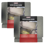 2-Pack Commercial Fryer Splash Guard by Chef Master, 18-Gauge Stainless Steel Universal Fit Oil Splatter Guard, 20.5 x 15 Splatt