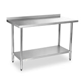 STABLEINK NSF Stainless Steel Table 60x24 Inches 5ft, Metal Prep & Work Table with Backsplash and Adjustable Undershelf, for Com
