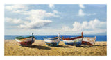 Boats On The Beach-Paper Art-26,,X14,,