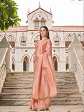 Womanista Women'S Solid Embellished Lace Saree With Un-Stitched Blouse Peach Onesize