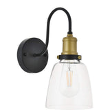 Living District Felicity 1-Light Metal Wall Sconce In Brass And Black