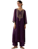 Gosriki Women'S Rayon Blend Straight Embroidered Kurta With Palazzo (Mulani Violet-Gs_S_Violet_Small),Violet,,B0DJWGBV3F