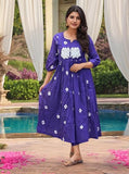 Gosriki Women'S Rayon Viscose Printed Anarkali Kurta With Pant (Anveshi Begani-Vks05-Gs_L_Begani_Large),Begani,,B0F8QB2LKW
