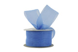 Ribbon Bazaar Plain Sheer Organza 3/8 Capri Blue 25yd Spool 100% Nylon Ribbon