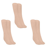 Mukhaksh (Pack Of 3 Pairs Women Cotton Skin Crew Calf Length Long Socks For Formal Office Wear Socks
