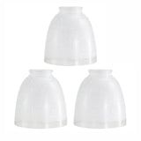 3-Pack White Linen Frosted Bell Glass Shade Replacements, Ceiling Fan Light Covers Glass Globes Lampshades for Chandelier Vanity