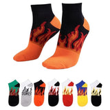 Faixez Flame Design Ankle Socks For Men & Women | Premium Cotton Breathable Casual Sports Socks | Soft Comfort Fit | Multicolor