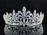 Clear White Austrian Rhinestone Crystal Spencer Honeysuckle Tiara Crown with Hair Combs Veil Headband Headpiece Wedding Party Pr