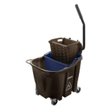 Carlisle FoodService Products Omnifit Mop Bucket with Side Press Wringer and Soiled Water Insert for Floor Cleaning, Kitchens, R