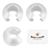 Beebeecraft 1 Box 30Pcs Crimp Beads Covers 925 Sterling Silver Bead Tips Knot Covers 4mm Half Round Open Tube Beads Knot Cover C