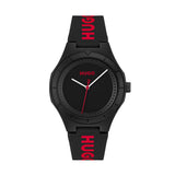 Hugo #Lit For Him Qtz Basic Black Round Dial Men'S Watch|Black Silicone Material|Black Color Band - 1530343