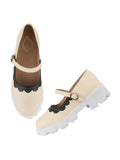 Shoetopia Round Toe Cream Mary Janes Bellies For Women & Girls /Eu38,Beige,5,B0DK7D78HD