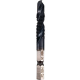 Hymnorq M8 Combination Tap and Drill Bit - TIAIN Coated, M35 Cobalt Steel, 118 Split Point, 1.25mm Thread Pitch, 1/4 Hex Shank,