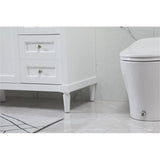 Elegant Decor Indoor Modern Under Sink Bathroom Fixtures Storage Organizer Cabinet 60 Inch Single Bathroom Vanity - White