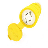 Leviton 29W77 30Amp, 600 Volt, 3 Phase Y, Industrial Grade, Locking Connector, Grounding, Wetguard, Yellow