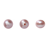 BEADIA Natural Half Drilled Pearl Beads Purple 6.5-7mm 12pcs AAA Freshwater Cultured Loose Gemstone Beads for DIY Stud Earring J