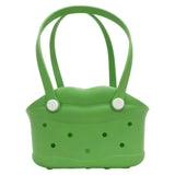 Snappsy Tote Bag With Drainage Holes NonSlip Eva Tote Perforated Coastal Tote For Pool, Travel Light Green