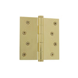 Grandeur Hardware 819988 4 Button Tip Residential Hinge with Square Corners in Polished Brass, 4 x 4
