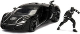 Rubber Marvel Black Panther & Lykan Hypersport Diecast Car, 1:24 ScaleVehicle & 2.75 Collectible Figurine