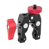 Kayulin Crab Clamp Holder with 1/4 Screw Adapter for Studio Flash Light Camera Tripod (Red)