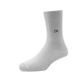 Peter England Cotton Full Length MenS Broad Rib Pattern Regular Socks White