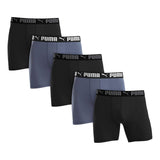 PUMA Mens Microfiber Boxer Brief, 5pack (XLarge, Black and Gray)