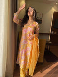 Shienzy Women'S Cotton Blend Kurta Set (1500Shz_Mustard_S)