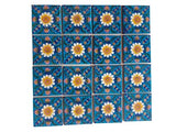 Shiv Kripa Blue Pottery Home DCor Ceramic Mosaic Wall Tiles 3 X 3 Inch Set Of 16 Floral Decorative Tiles For Interior/Exteri