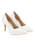 Shoetopia High Heels Solid Patent White Pumps For Women & Girls /Uk6,White,6,B0C5RBSBC9