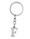 Caristo English Alphabet Letter F (Kc3) Silver Metal Name Keychain For Car Bike Men Women Kids