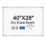 H-Qprobd Dry Erase Board for Wall Aluminum Presentation Magnetic Whiteboard with Long Pen Tray, Wall-Mounted White Board for Sch
