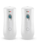Automatic Air Freshener Spray Dispenser (2-Pack) White Wall Mounted or Free Standing Battery Operated Sprayer for Home or Commer