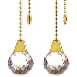 Akahttbn Ceiling Fan Pull Chain Chain Extender Extension for Ceiling Light Fan Chain 12 Inches Prism Ball Pendant Fan Pulls Set