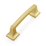 Haidms 10 Pack Cabinet Handles Gold Cabinet Pulls 3 Inch Hole Center Drawer Pulls Modern Square Dresser Handles for Bathroom Kit