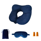 Jron Inflatable Air Travel Pillow Soft Velvet Blow Up Pillow Portable Size Washable Cover For Train Car Office Airplane Sleeping