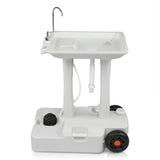 VINGLI 30L Upgraded Portable Sink| Rolling Hand Wash Basin Stand with Towel Holder & Soap Dispenser & Wheels, Perfect for Garden