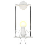 SOUTHPO Wall Light Fixtures Indoor Creative LED Lights for Bedroom Cartoon Little People Swing Wall Lamp Mini Doll Adjustable Wa